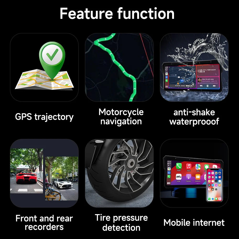 Motorcycle 8" Android Auto & CarPlay Display