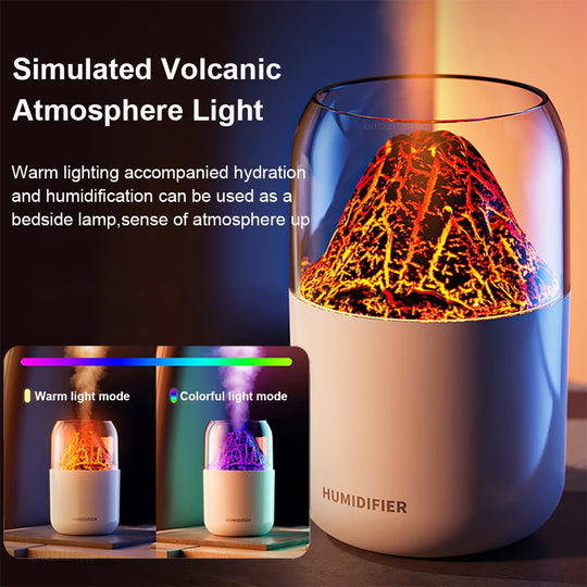 Volcano C Humidifier with Adjustable Flame Light - VAZIRION