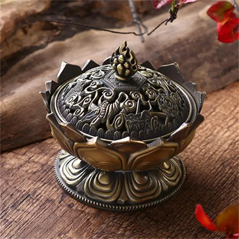 Brass Lotus Flower Incense Burner - VAZIRION