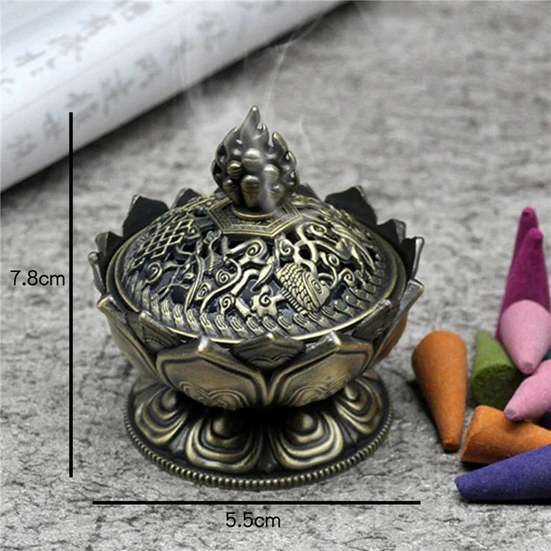 Brass Lotus Flower Incense Burner - VAZIRION