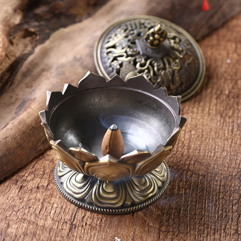 Brass Lotus Flower Incense Burner - VAZIRION