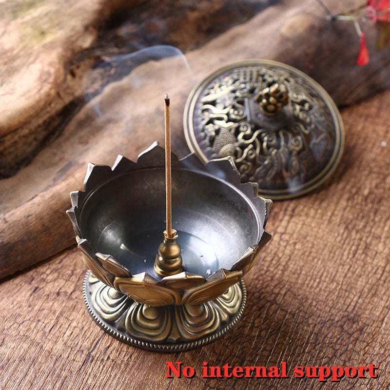 Brass Lotus Flower Incense Burner - VAZIRION