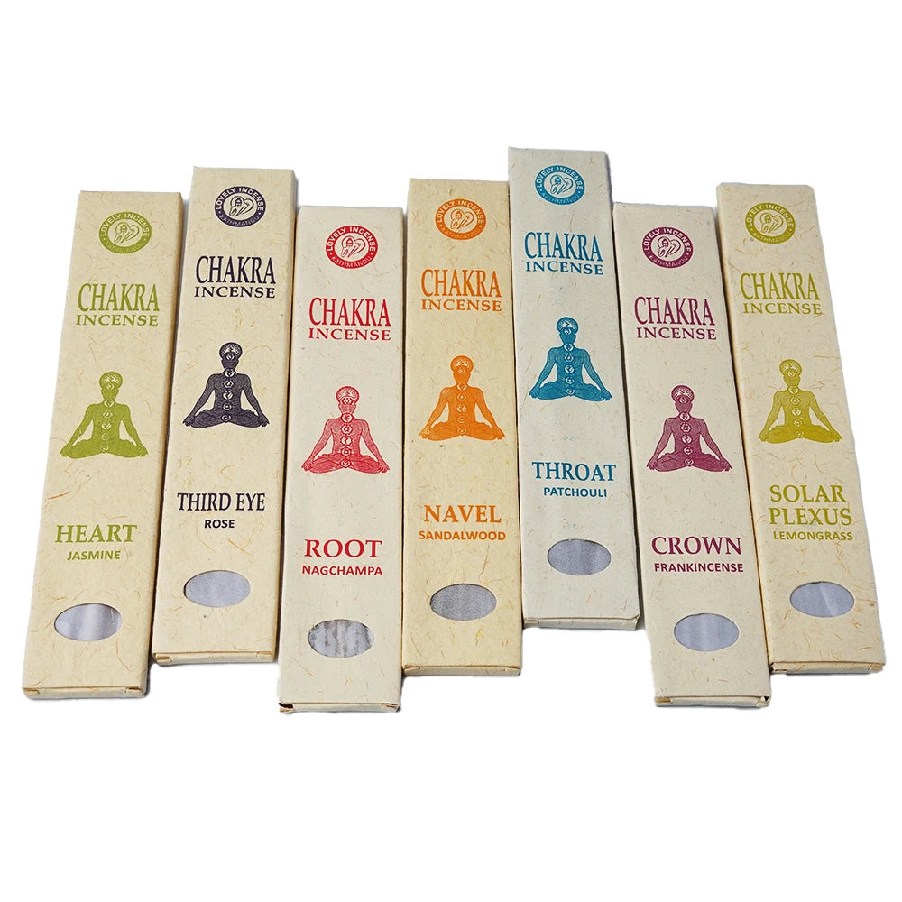 Nepalese Chakra Harmony: 7 Chakra Incense Sticks Set - VAZIRION